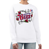 Philadelphia 76ers G-III 4Her by Carl Banks Women's Roses Fleece Tri-Blend Sweatshirt White - NBA
