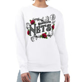Brooklyn Nets G-III 4Her by Carl Banks Women's Roses Fleece Tri-Blend Sweatshirt White - NBA