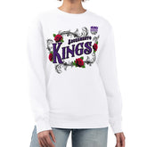 Sacramento Kings G-III 4Her by Carl Banks Women's Roses Fleece Tri-Blend Sweatshirt White - NBA