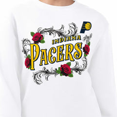 Indiana Pacers G-III 4Her by Carl Banks Women's Roses Fleece Tri-Blend Sweatshirt White - NBA