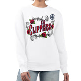 LA Clippers G-III 4Her by Carl Banks Women's Roses Fleece Tri-Blend Sweatshirt White - NBA