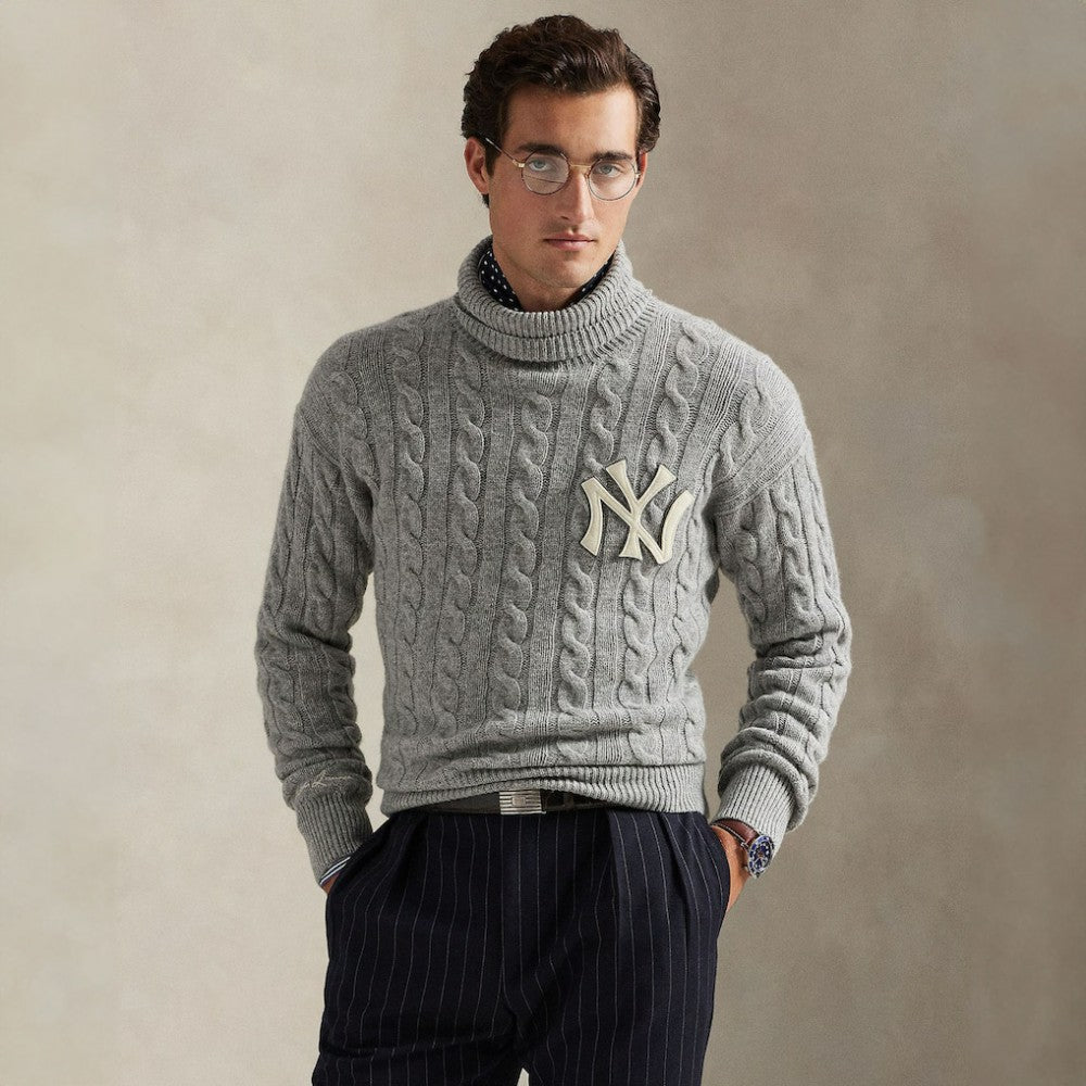 New York Yankees Polo Ralph Lauren Wool Turtleneck Sweater - MLB