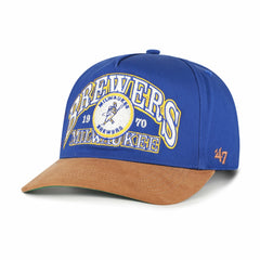 Milwaukee Brewers '47 Cooperstown Break Wood Suede Hitch Adjustable Hat - MLB