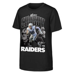 Maxx Crosby Las Vegas Raiders Outerstuff Youth Triple Pic T-Shirt Black | NFL