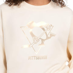 Pittsburgh Penguins Starter Women's Boxy Cropped Sweatshirt - Cream - NHL