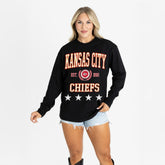 Kansas City Chiefs Gameday Couture Women's Oversized Everyday Star Long Sleeve T-Shirt Black | NFL