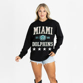Miami Dolphins Gameday Couture Women's Oversized Everyday Star Long Sleeve T-Shirt Black | NFL