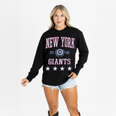 New York Giants Gameday Couture Women's Oversized Everyday Star Long Sleeve T-Shirt Black | NFL