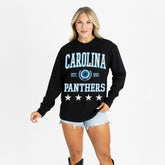 Carolina Panthers Gameday Couture Women's Oversized Everyday Star Long Sleeve T-Shirt Black | NFL