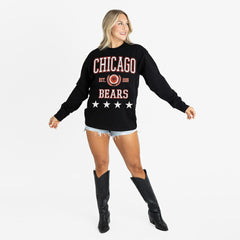 Chicago Bears Gameday Couture Women's Oversized Everyday Star Long Sleeve T-Shirt Black | NFL