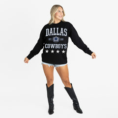Dallas Cowboys Gameday Couture Women's Oversized Everyday Star Long Sleeve T-Shirt Black | NFL