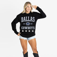 Dallas Cowboys Gameday Couture Women's Oversized Everyday Star Long Sleeve T-Shirt Black | NFL