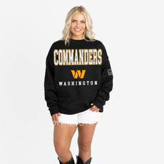 Washington Commanders Gameday Couture Women's Oversized Level Up Black Label Premium Fleece Sweatshirt Black | NFL