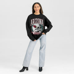 Arizona Cardinals Gameday Couture Women's Oversized Victory Lane Black Label Premium Fleece Sweatshirt Black | NFL
