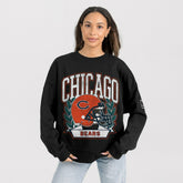 Chicago Bears Gameday Couture Women's Oversized Victory Lane Black Label Premium Fleece Sweatshirt Black | NFL