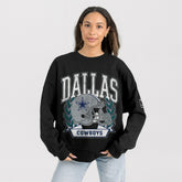 Dallas Cowboys Gameday Couture Women's Oversized Victory Lane Black Label Premium Fleece Sweatshirt Black | NFL