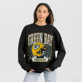 Green Bay Packers Gameday Couture Women's Oversized Victory Lane Black Label Premium Fleece Sweatshirt Black | NFL