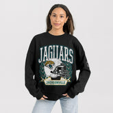 Jacksonville Jaguars Gameday Couture Women's Oversized Victory Lane Black Label Premium Fleece Sweatshirt Black | NFL