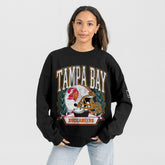 Tampa Bay Buccaneers Gameday Couture Women's Oversized Victory Lane Black Label Premium Fleece Sweatshirt Black | NFL