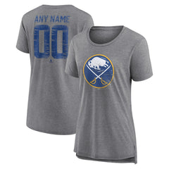 Buffalo Sabres Women's Heritage Custom Tri-Blend T-Shirt - Gray - NHL