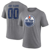 Edmonton Oilers Heritage Custom Tri-Blend T-Shirt - Gray - NHL