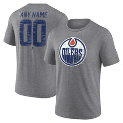 Edmonton Oilers Heritage Custom Tri-Blend T-Shirt - Gray - NHL