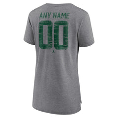 Minnesota Wild Women's Heritage Custom Tri-Blend T-Shirt - Gray - NHL