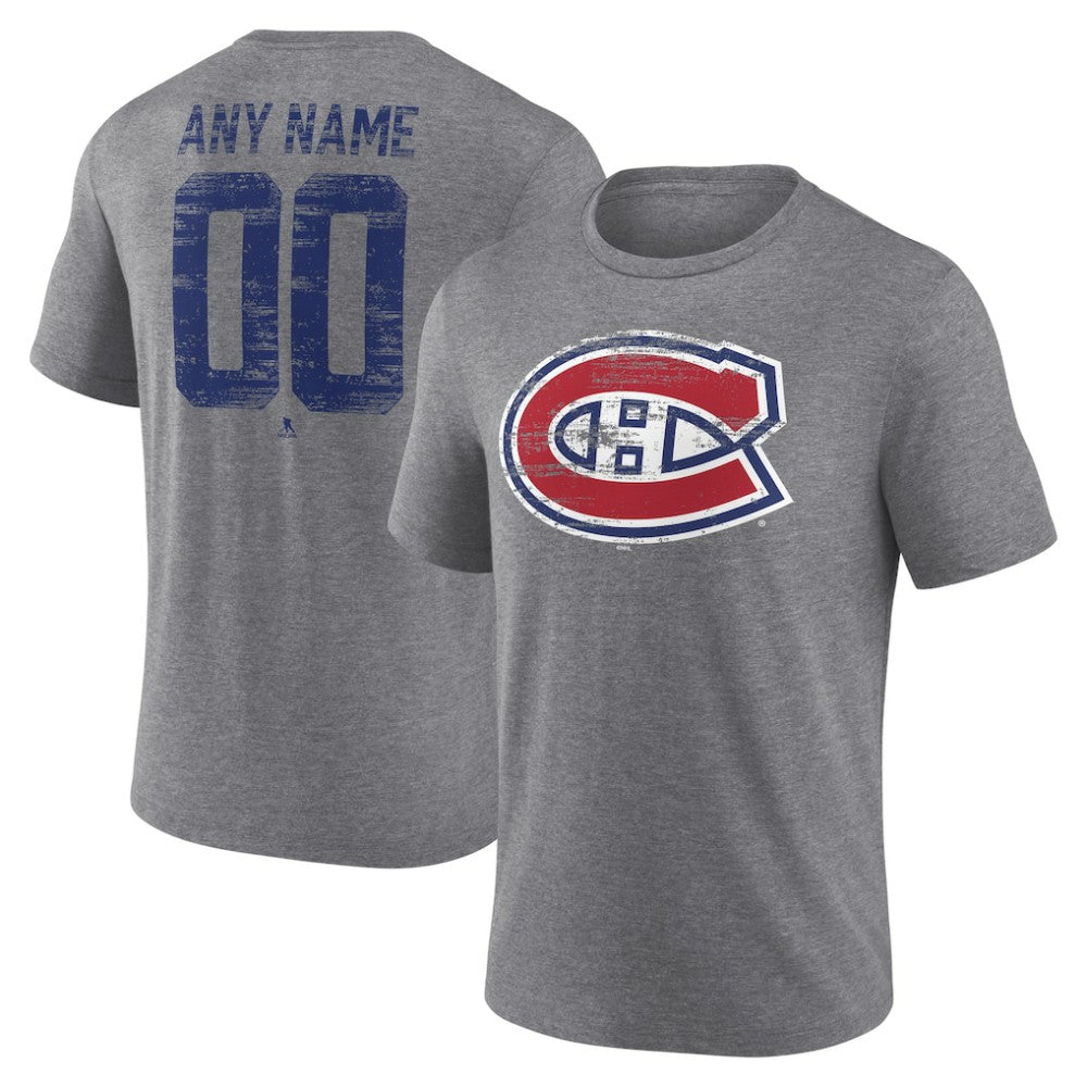 Montreal Canadiens Heritage Custom Tri-Blend T-Shirt - Gray - NHL