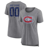 Montreal Canadiens Women's Heritage Custom Tri-Blend T-Shirt - Gray - NHL