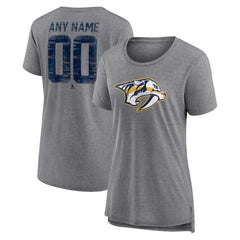 Nashville Predators Women's Heritage Custom Tri-Blend T-Shirt - Gray - NHL