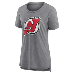 New Jersey Devils Women's Heritage Custom Tri-Blend T-Shirt - Gray - NHL