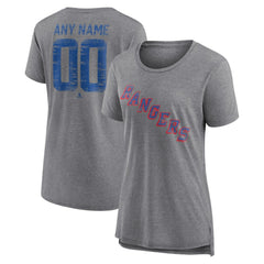 New York Rangers Women's Heritage Custom Tri-Blend T-Shirt - Gray - NHL