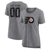 Philadelphia Flyers Women's Heritage Custom Tri-Blend T-Shirt - Gray - NHL