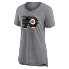 Philadelphia Flyers Women's Heritage Custom Tri-Blend T-Shirt - Gray - NHL
