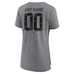Pittsburgh Penguins Women's Heritage Custom Tri-Blend T-Shirt - Gray - NHL