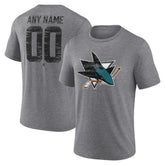 San Jose Sharks Heritage Custom Tri-Blend T-Shirt - Gray - NHL