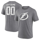 Tampa Bay Lightning Heritage Custom Tri-Blend T-Shirt - Gray - NHL
