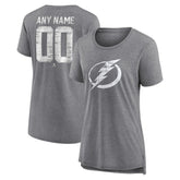 Tampa Bay Lightning Women's Heritage Custom Tri-Blend T-Shirt - Gray - NHL