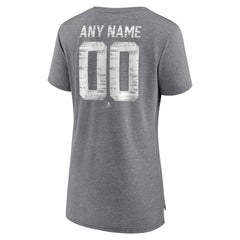 Tampa Bay Lightning Women's Heritage Custom Tri-Blend T-Shirt - Gray - NHL