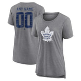 Toronto Maple Leafs Women's Heritage Custom Tri-Blend T-Shirt - Gray - NHL
