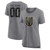 Vegas Golden Knights Women's Heritage Custom Tri-Blend T-Shirt - Gray - NHL
