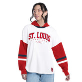 St. Louis Cardinals G-III 4Her by Carl Banks Women's Key Player Oversized Hooded Long Sleeve T-Shirt - MLB