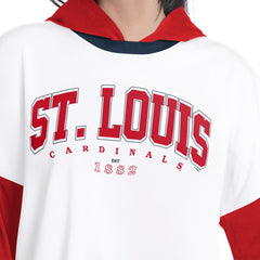 St. Louis Cardinals G-III 4Her by Carl Banks Women's Key Player Oversized Hooded Long Sleeve T-Shirt - MLB