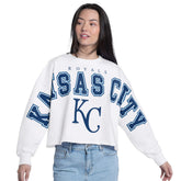 Kansas City Royals G-III 4Her by Carl Banks Women's Bleachers Cropped Pullover Sweatshirt - MLB
