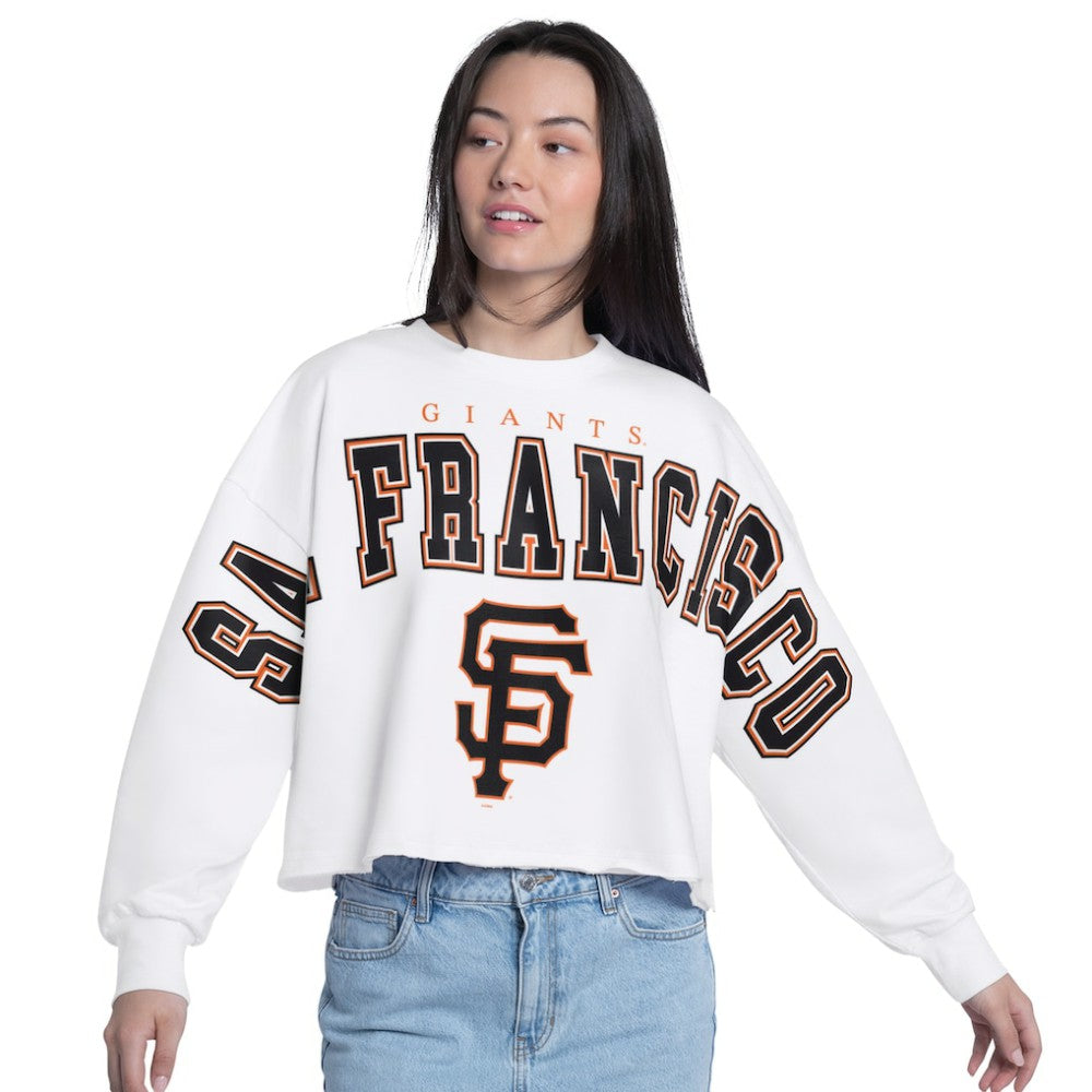 San Francisco Giants G-III 4Her by Carl Banks Women's Bleachers Cropped Pullover Sweatshirt - MLB