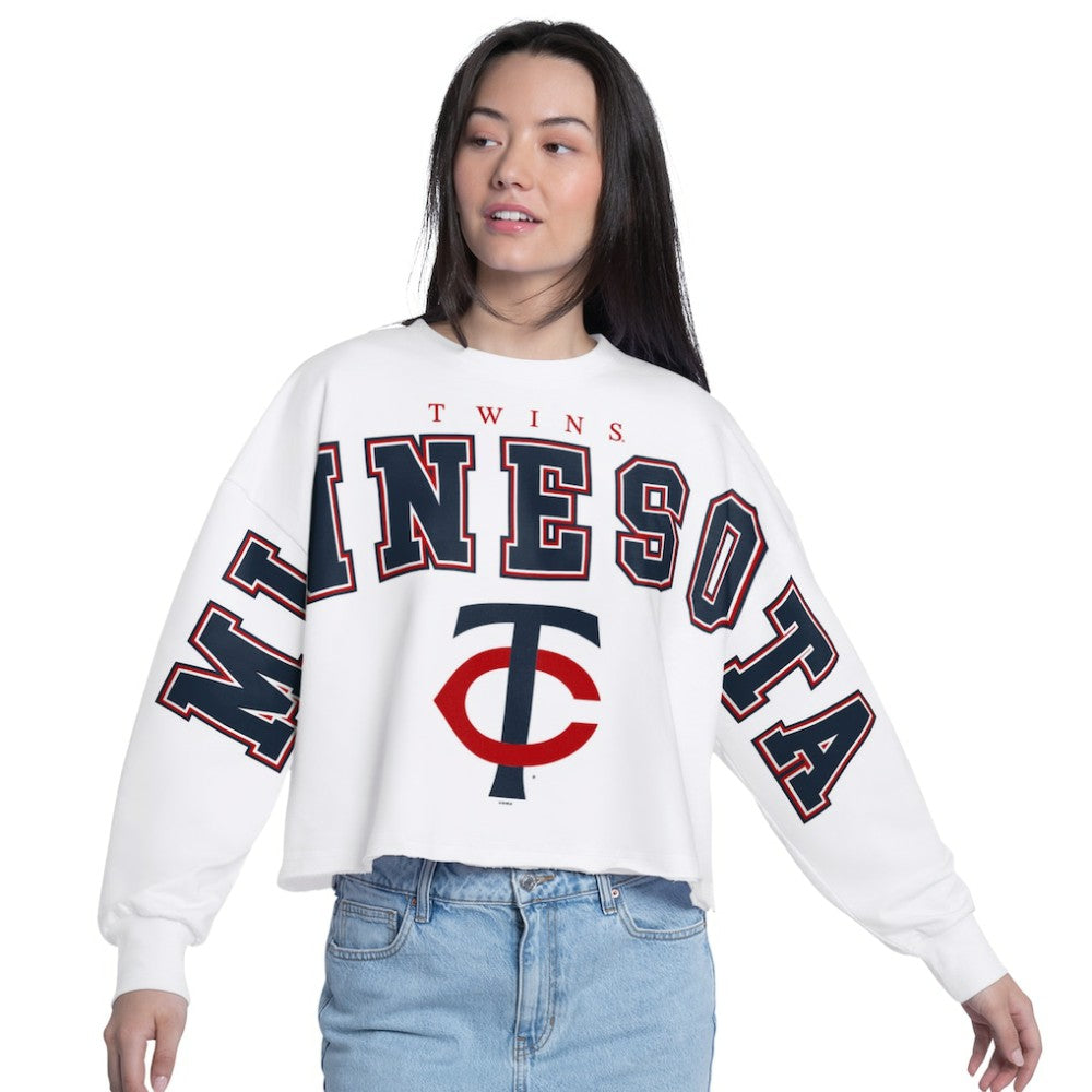 Minnesota Twins G-III 4Her by Carl Banks Women's Bleachers Cropped Pullover Sweatshirt - MLB
