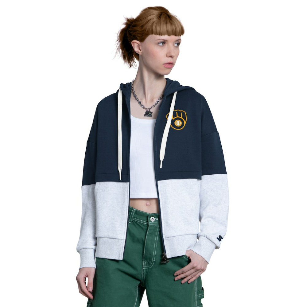 Milwaukee Brewers Starter Women's Wishbone Full-Zip Hoodie - MLB