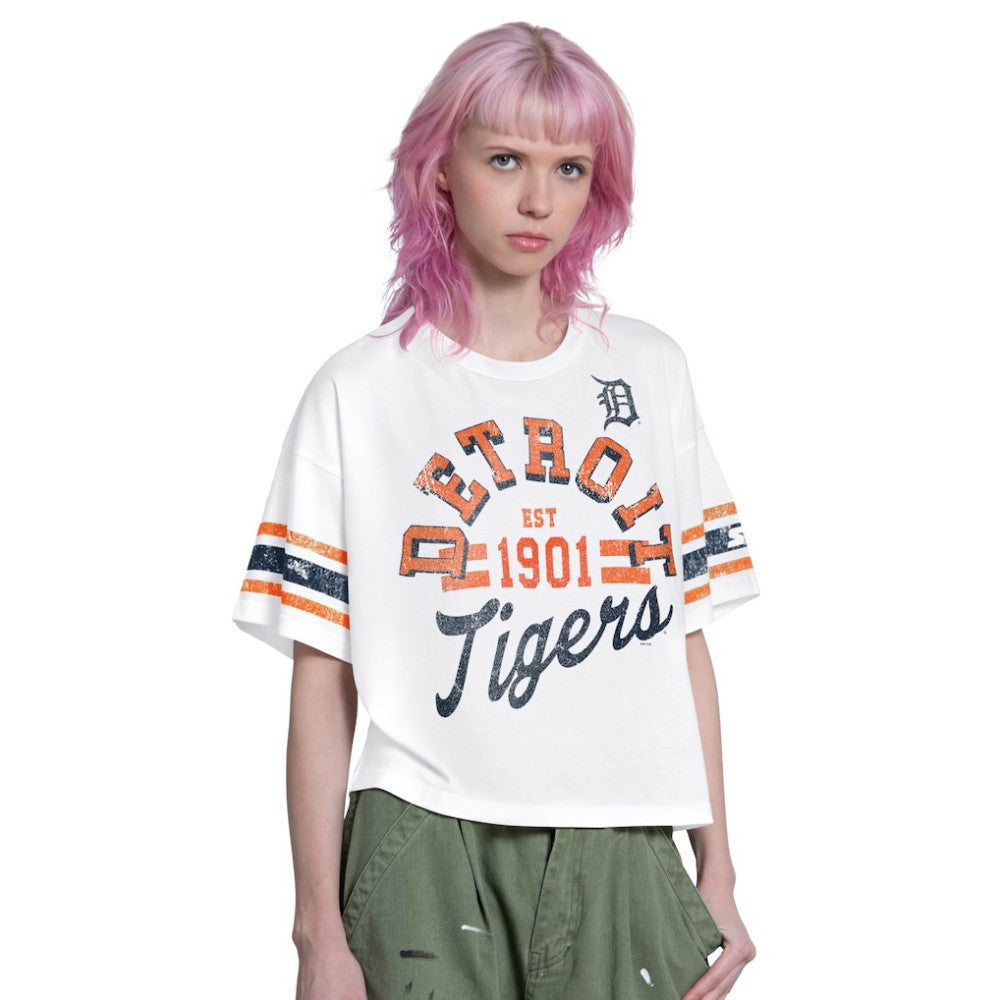Detroit Tigers Starter Women's Cropped Hurry Up Offense T-Shirt - MLB