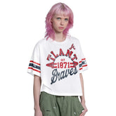 Atlanta Braves Starter Women's Cropped Hurry Up Offense T-Shirt - MLB