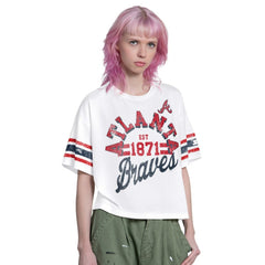 Atlanta Braves Starter Women's Cropped Hurry Up Offense T-Shirt - MLB